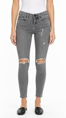 Vince Women Skinny Ankle Jeans Gray Distressed Size 25 Y2K 90s Cotton Stretch